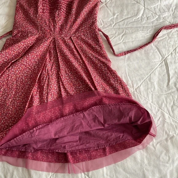 American Eagle Pink Ditsy Flowers Strapless Dress - Picture 5 of 13